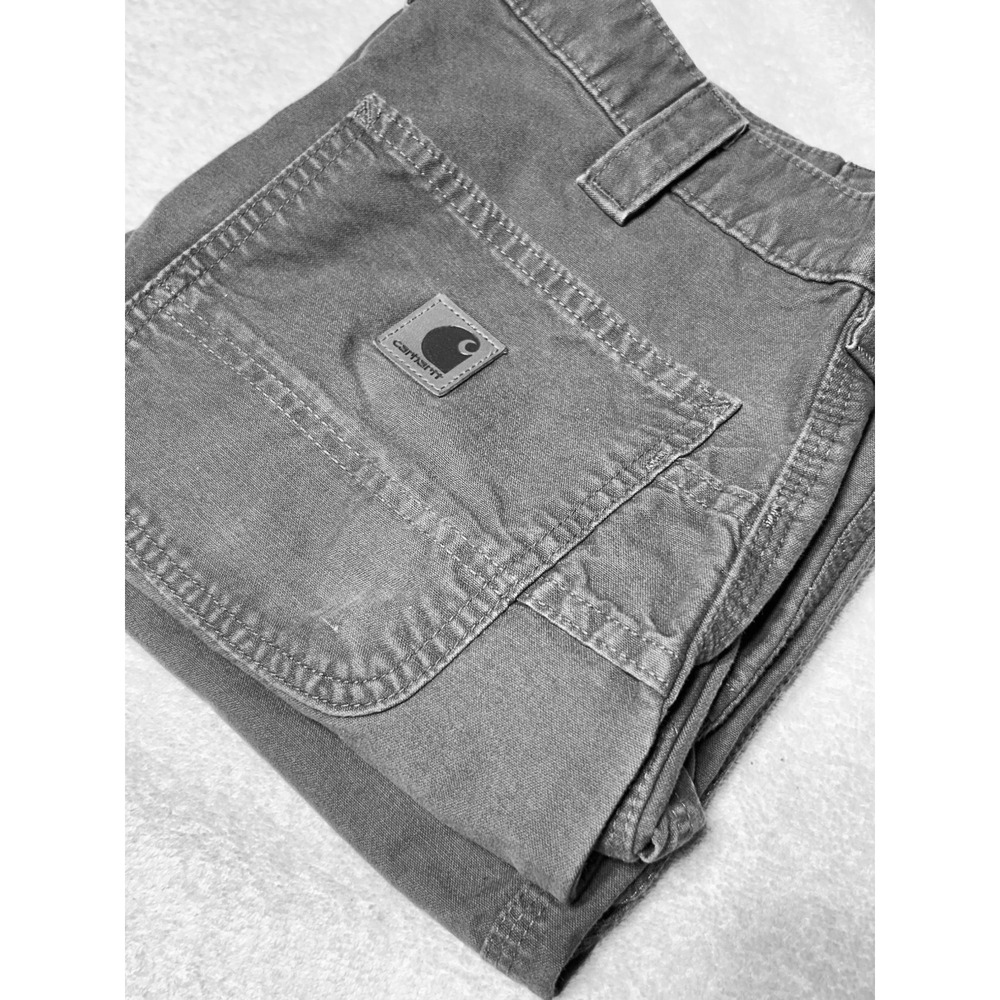 Carhartt B151 Loose Fit Canvas Carpenter Pants Fatigue Gray 33x32 MINT